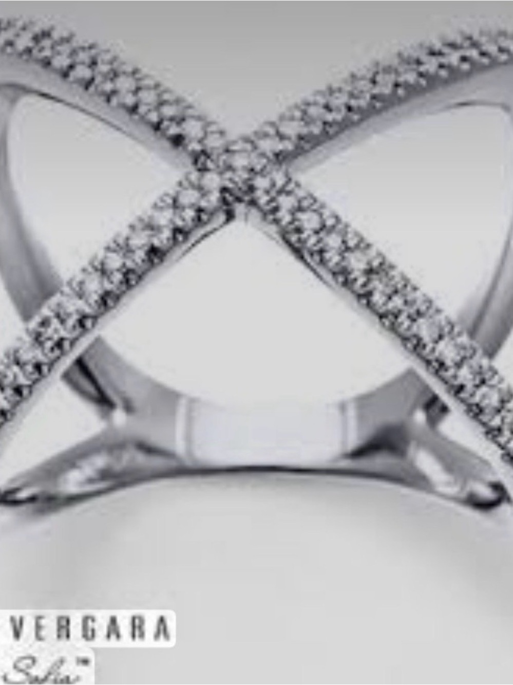 sofia by sofia vergara Silver Crisscross Pave Ring